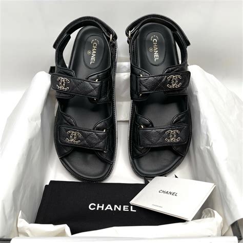 chanel black leather dad sandals|dad sandals zara.